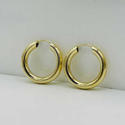 9ct Yellow Gold 3mm Thick Round Sleeper Earring