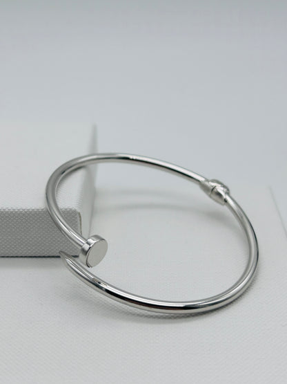 925 Sterling Silver Double Head Nail Bangle