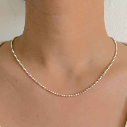 925 Sterling Silver Women 2mm Full Bead Chain