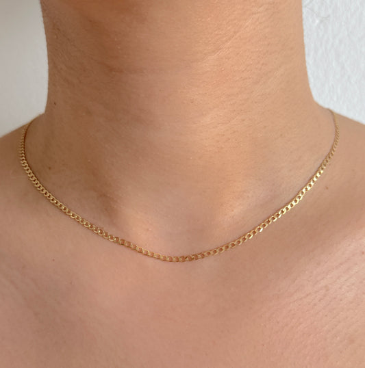 9ct Yellow Gold Women 2mm Classic Curb Chain