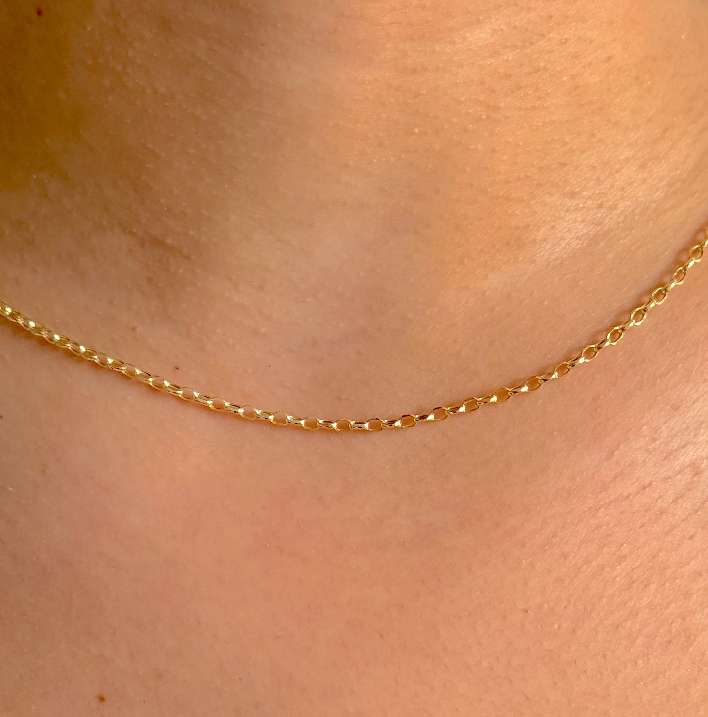 9ct Yellow Gold Women 2mm Oval Belcher Chain