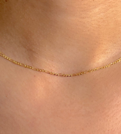 9ct Yellow Gold Women 2mm Figaro Chain