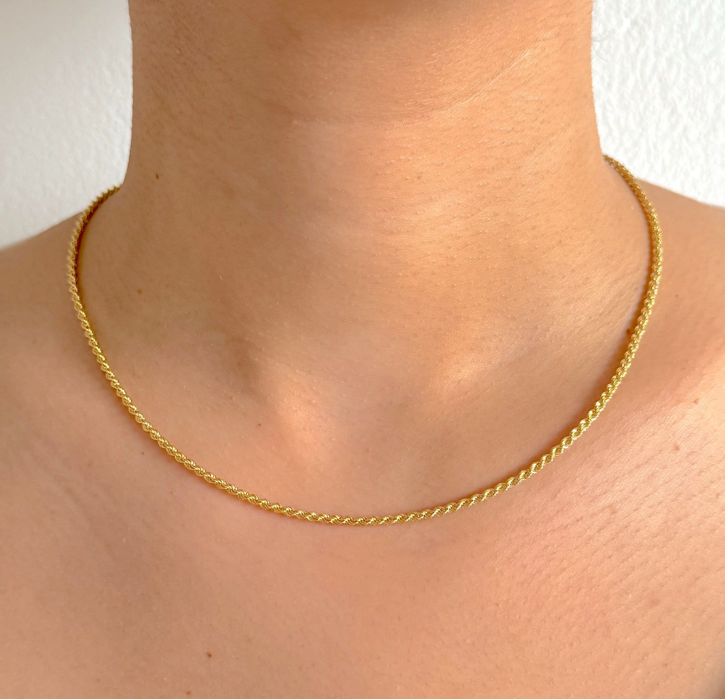 9ct Yellow Gold Women 2mm Twisted Rope Chain