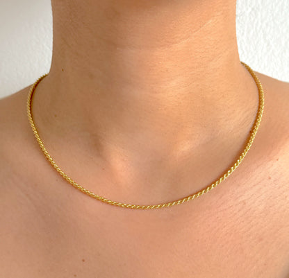 9ct Yellow Gold Women 2mm Twisted Rope Chain