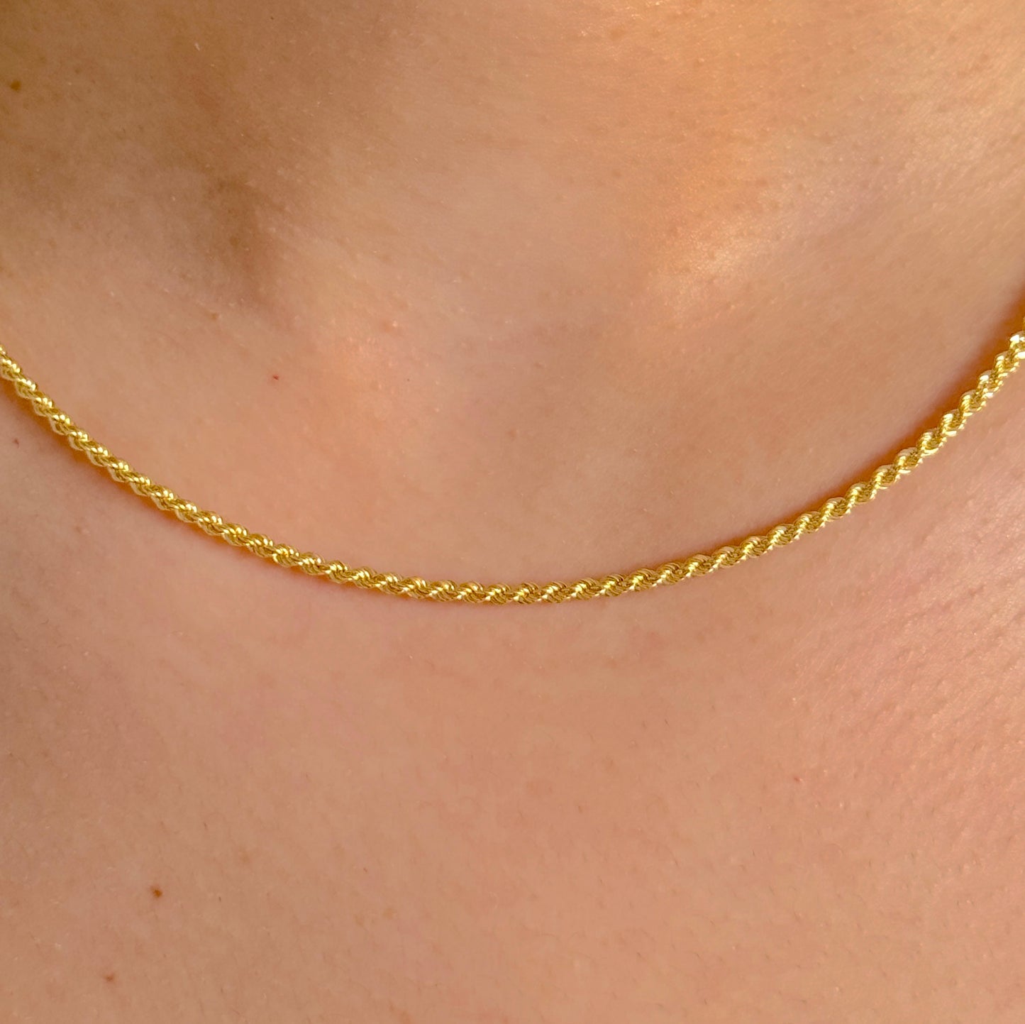 9ct Yellow Gold Women 2mm Twisted Rope Chain