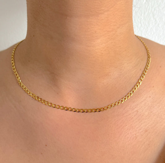 9ct Yellow Gold Women 3.5mm Classic Curb Chain