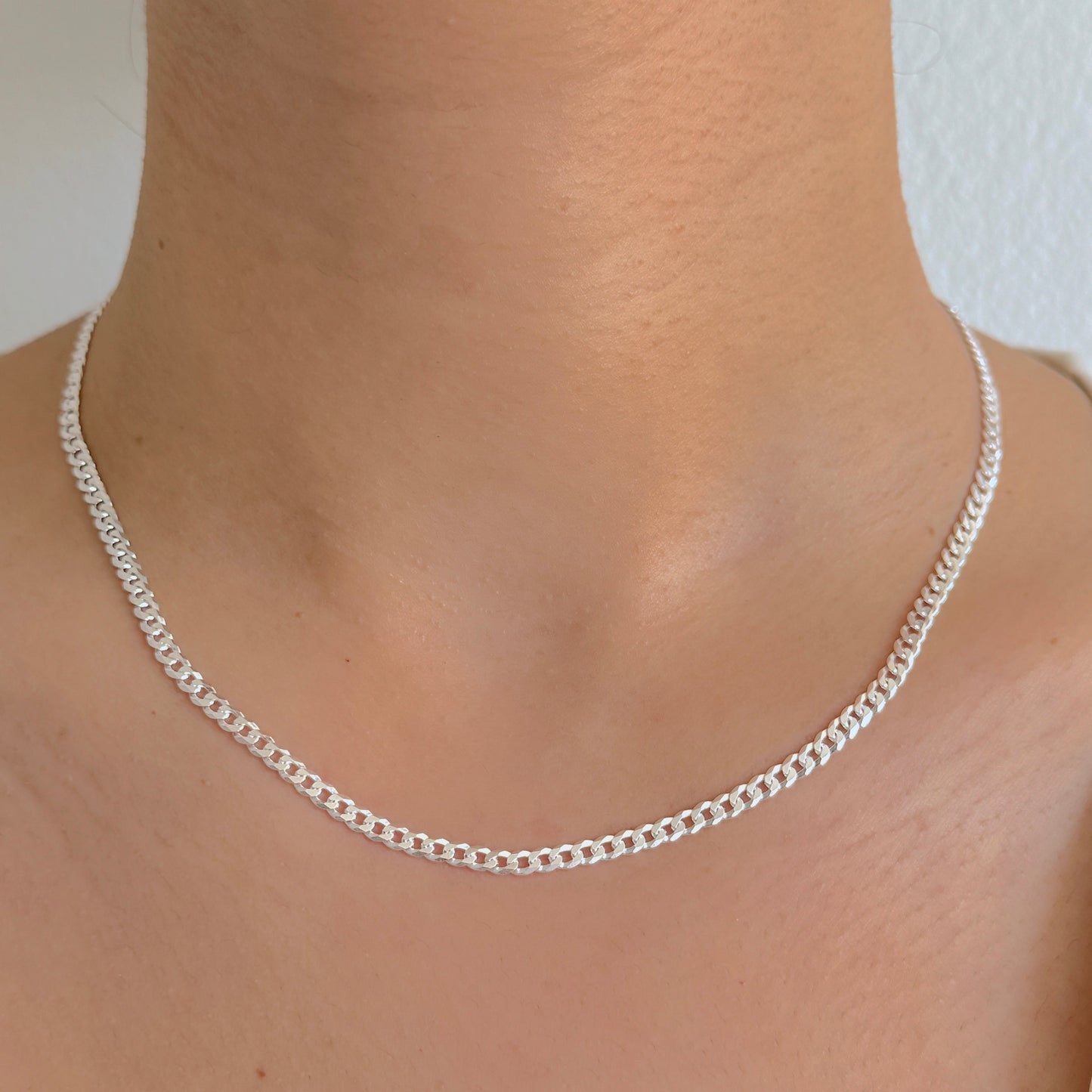 925 Sterling Silver Women 3.5mm Curb Chain