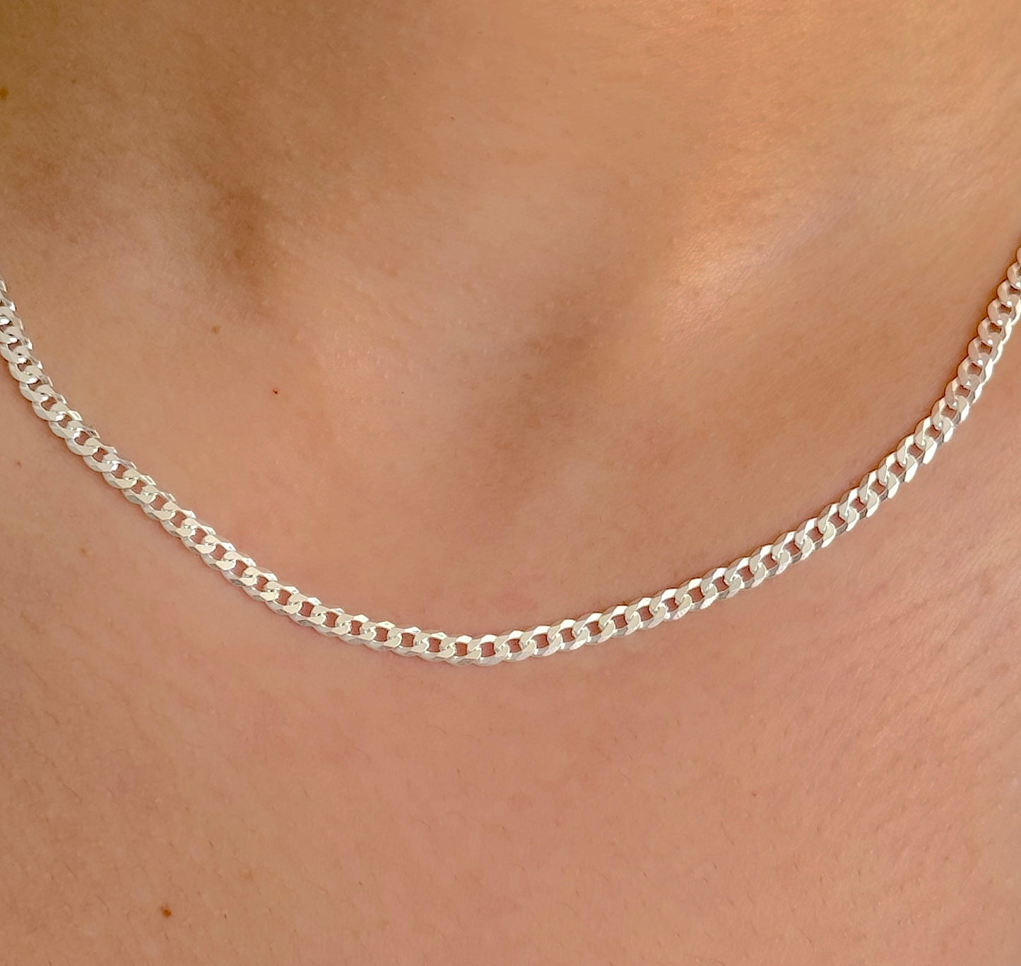 925 Sterling Silver Women 3.5mm Curb Chain