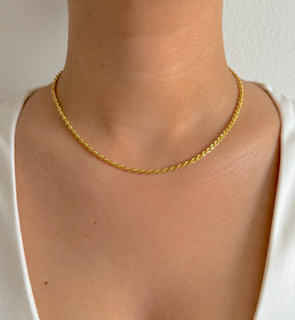 9ct Yellow Gold Women 3mm Twisted Rope Chain