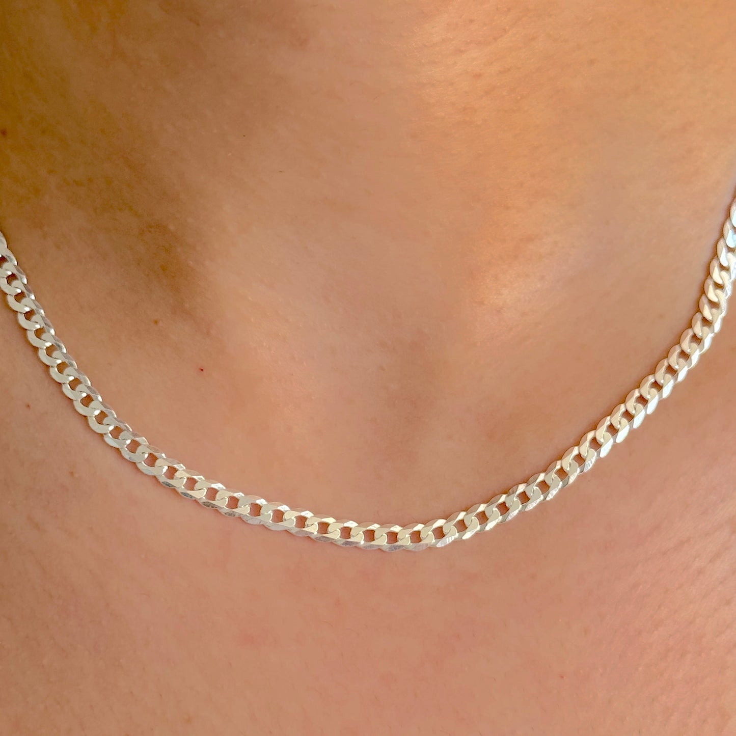 925 Sterling Silver Women 4.5mm Curb Chain