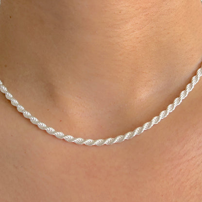 925 Sterling Silver Women 4mm Twisted Rope Chain