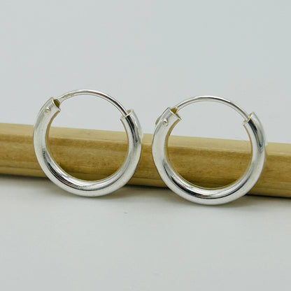 925 Sterling Silver 2.5mm Plain Round Sleeper Earrings