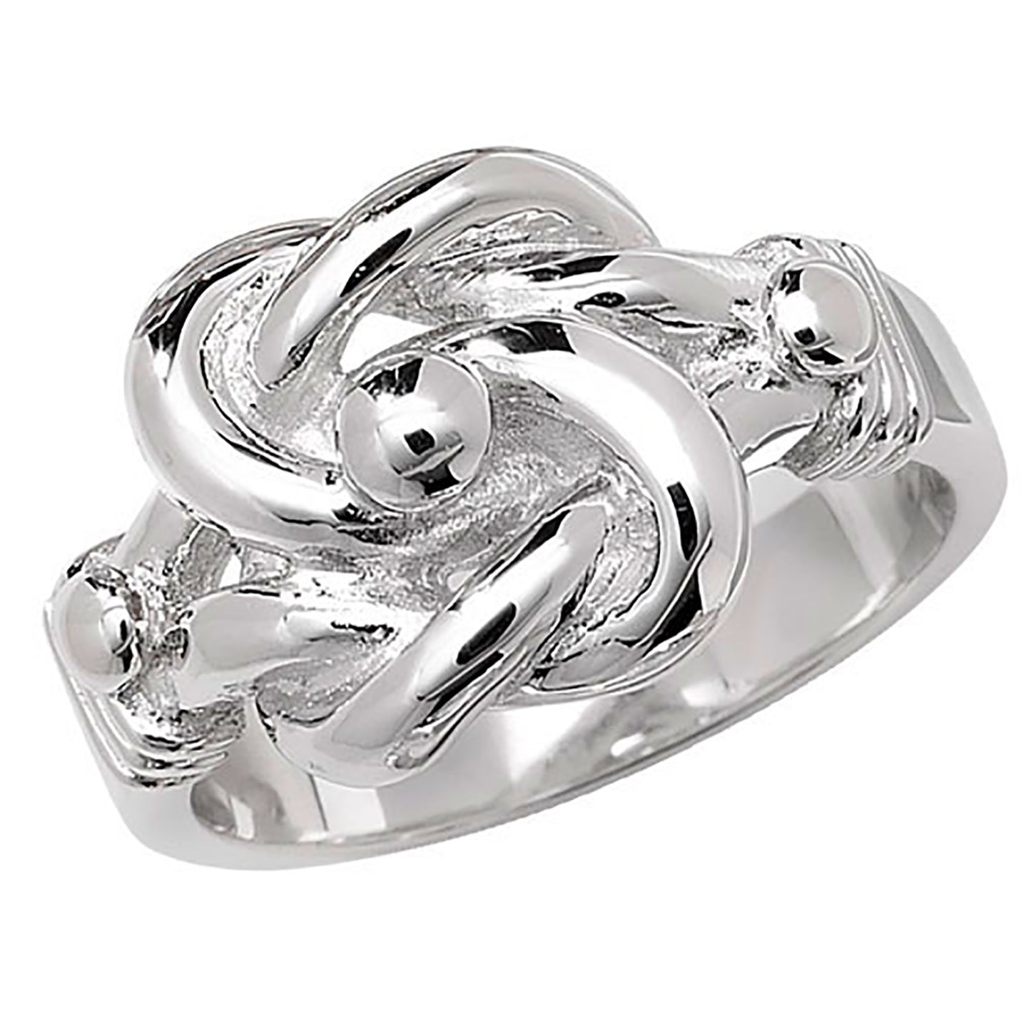 925 Sterling Silver Mens Plain Knot Ring