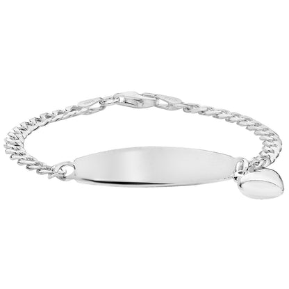 925 Sterling Silver Babies Heart Charm ID Bracelet