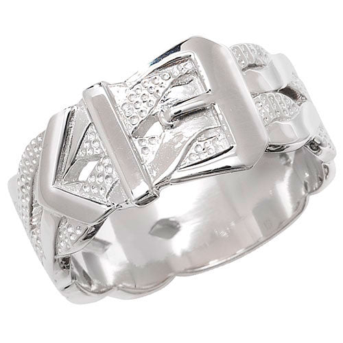 925 Sterling Silver Mens Buckle Ring