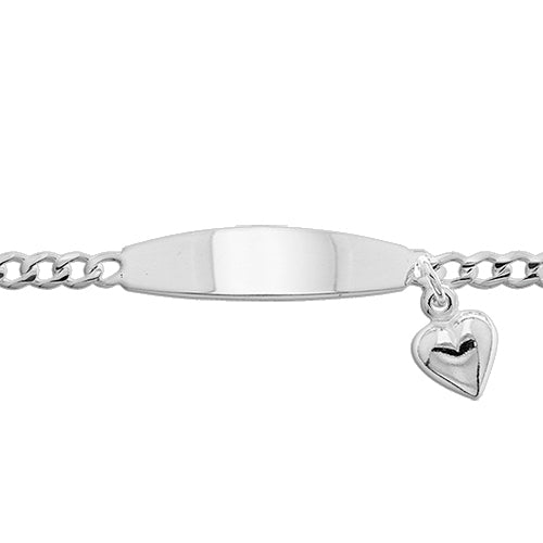 925 Sterling Silver Personalised Baby Heart Charm Bracelet - jewellerysavers