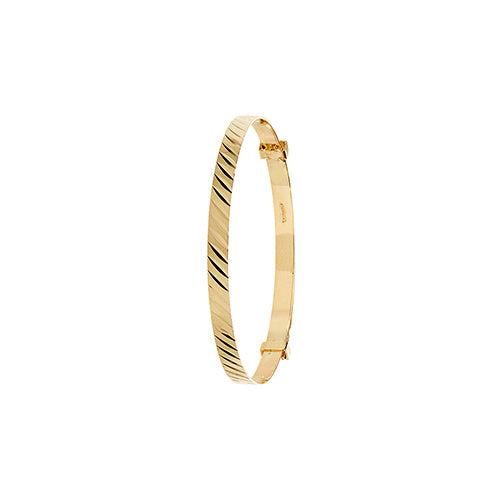 9ct Gold Diamond Cut Baby Toddler Kids Bangle - jewellerysavers