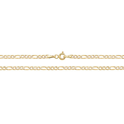 9ct Gold Light Figaro Chain Necklace - jewellerysavers