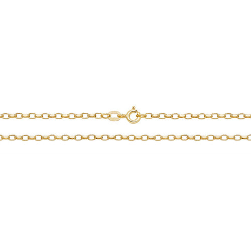 9ct Gold Faceted Belcher Chain Necklace - jewellerysavers