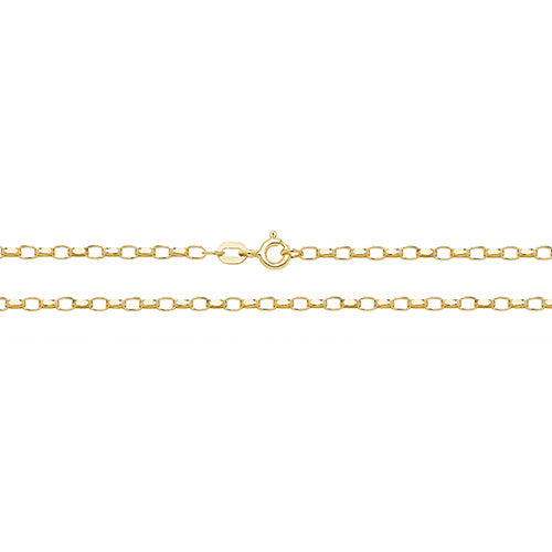 9ct Gold Faceted Belcher Chain Necklace - jewellerysavers