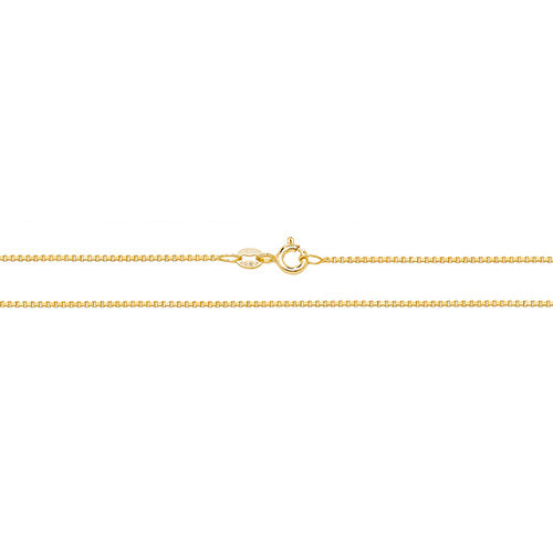 9ct Gold Ladies Light Box Chain Necklace - jewellerysavers