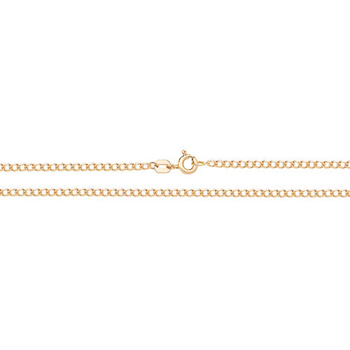 9ct Gold Flat Curb Chain Necklace - jewellerysavers