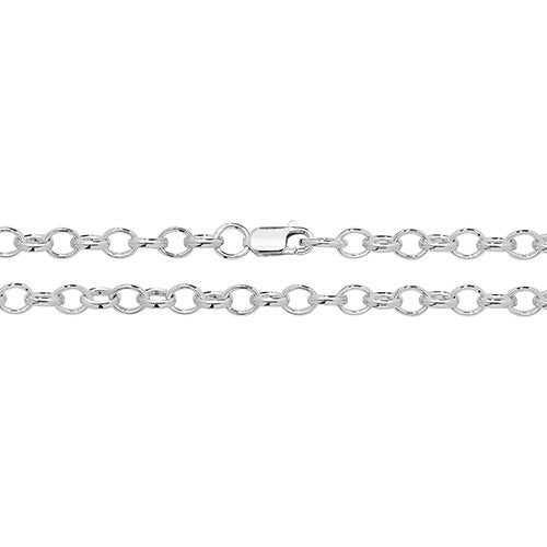 925 Sterling Silver Oval Belcher Chain Necklace - jewellerysavers