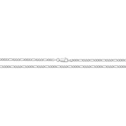 925 Sterling Silver Light Figaro Chain Necklace - jewellerysavers