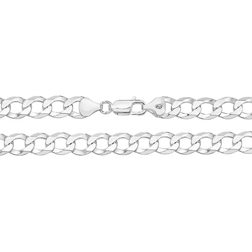 925 Sterling Silver Heavy Gent's Flat Open Curb Chain - jewellerysavers