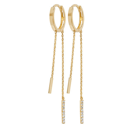 9ct Yellow Gold Ladies Drop Earrings - jewellerysavers