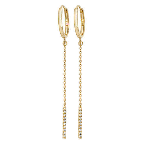 9ct Yellow Gold Ladies Drop Earrings - jewellerysavers