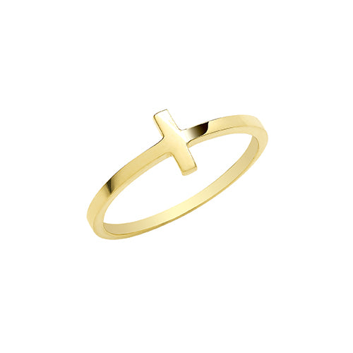 9ct Yellow Gold Traditional Cross Ring - jewellerysavers