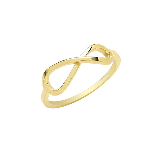 9ct Yellow Gold Infinity Ring - jewellerysavers