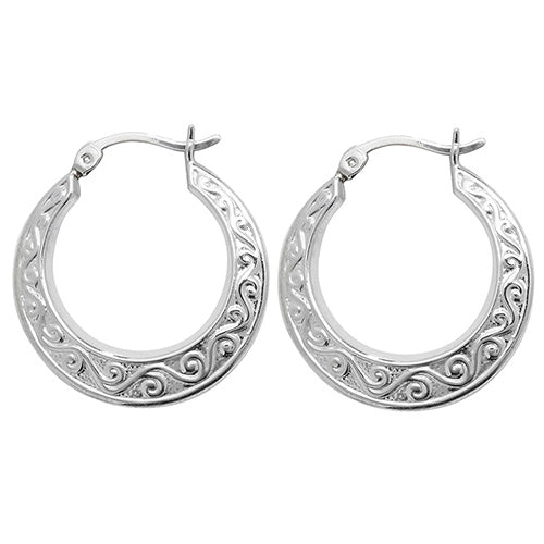 925 Sterling Silver Traditional Creole Hoop Earrings - jewellerysavers