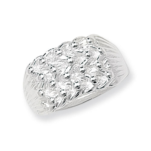 925 Sterling Silver Gent's 4 Row Keeper Ring - jewellerysavers