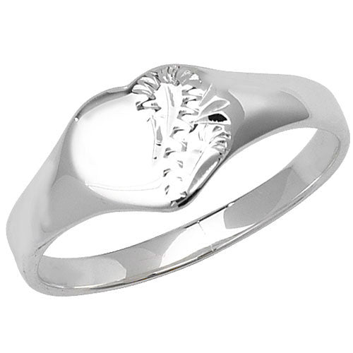 925 Genuine Sterling Silver Babies Engraved Heart Ring - jewellerysavers